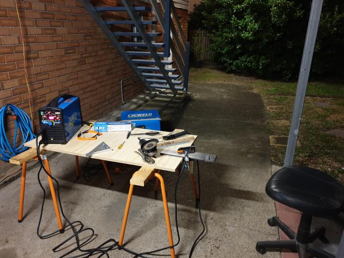 A welding bench is one of my next projects!! Plywood doesn't cut it too well :)!