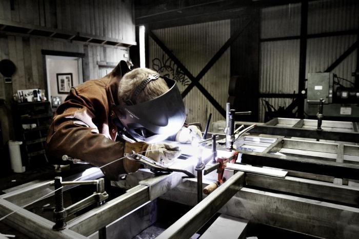 Welding up a ss frame for a front door