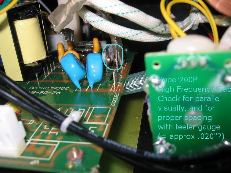 High frequency gap adjustment... your equipment may differ